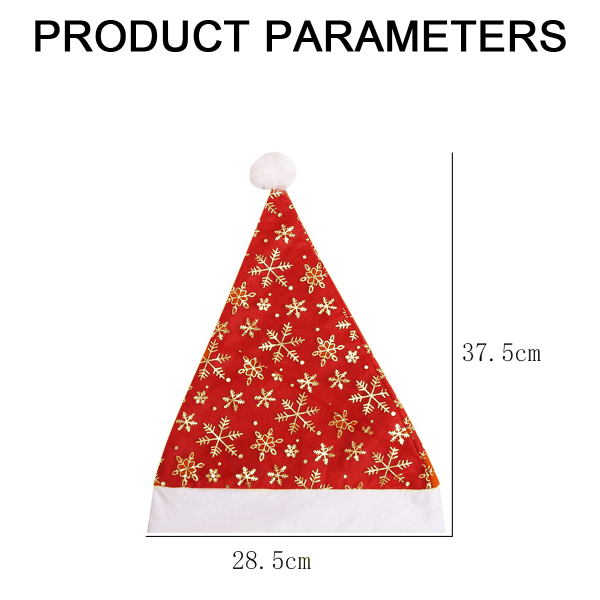 10-pack plysch tomte hatt, snö jul hattar för kvinnor män golden