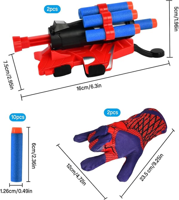 2 sett Spiderman Launcher Håndskar, Barn Plast Cosplay Hanske Helt