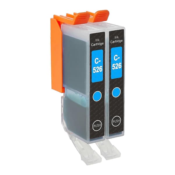 2 cyan blækpatroner til erstatning af Canon CLI-526C kompatibel/ikke-OEM fra Go Inks