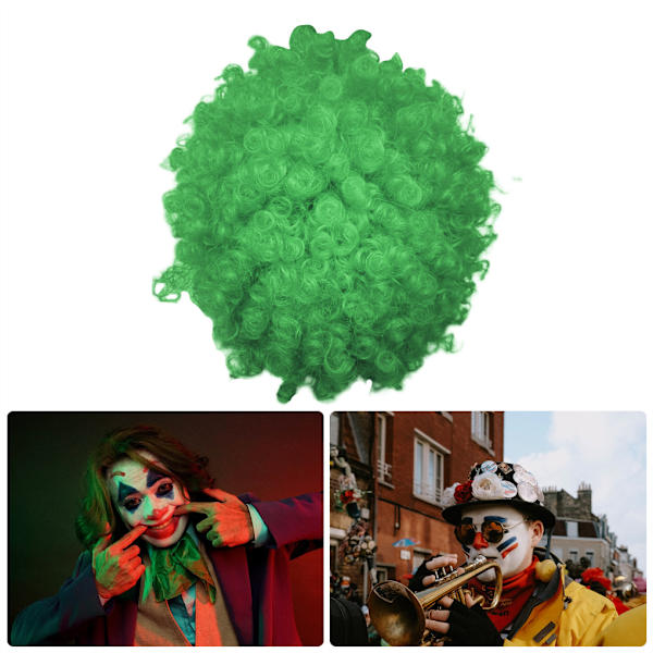 Hår färgglada peruker Clown Cosplay Masquerade Frisyr Halloween green