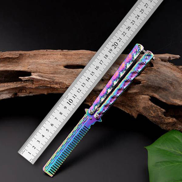 Butterfly Comb Skägg Mustasch Borste Salong Tool Colourful