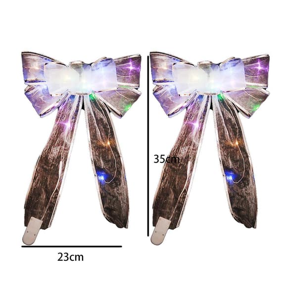 2 st Christmas Transparent glödande rosett Julgransdekor Xma