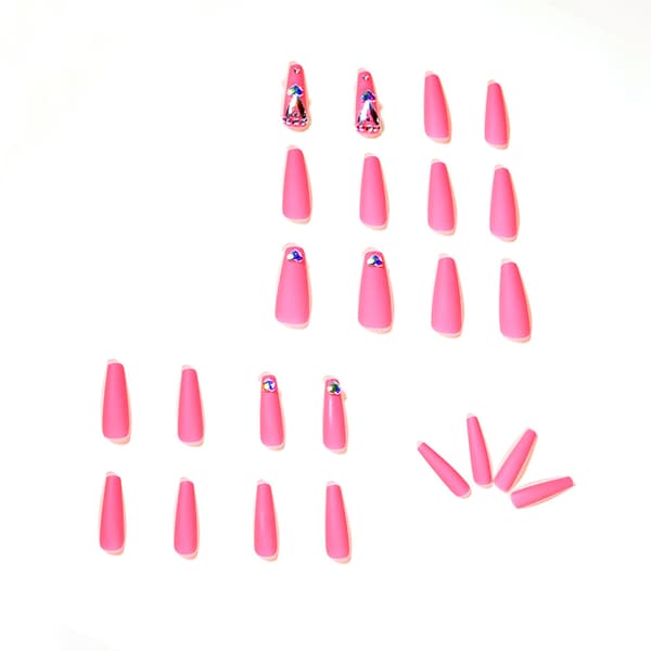 24st/låda Strass Lång Ballerina False Nail Tip Wearable 04