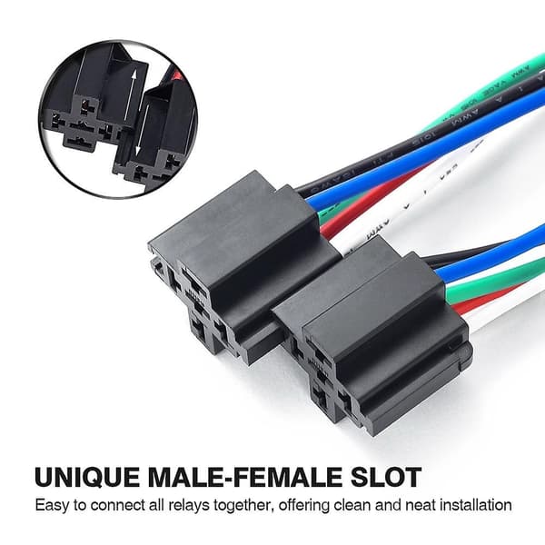 6 stk. 5-benet SPST bil elektrisk relæ 12V 30A bil sikringsrelæ afbryder ledningsnet biltilbehør