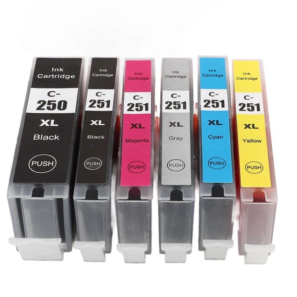 250?251 Multi Colors blækpatron udskiftning inkjetpatroner printertilbehør til PIXMA 6 farver (BK BK C M Y GY)