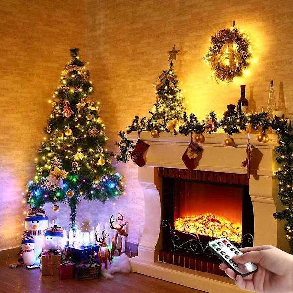 1. USB fjernbetjening juleferie dekorationslamper, LED kobbertråd Star Light String Warm light 2M