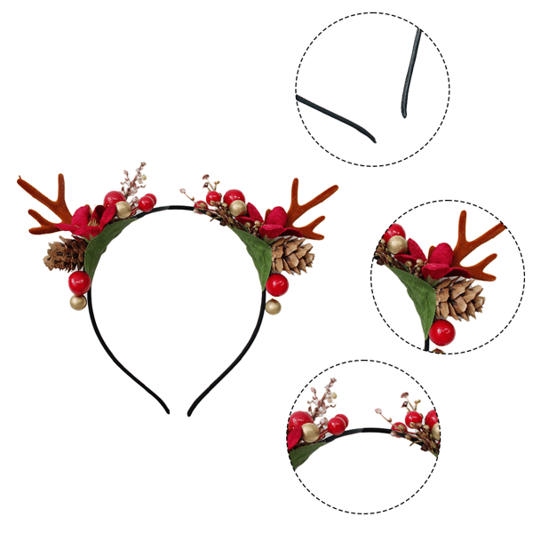 Julegevirhodeplagg med rød frukt og kongleblomst style 4