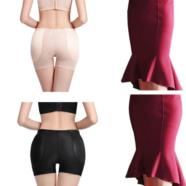 Hourglass Hips Dame Hofteputer Enhancer for Push-Up Rumpe Truse Beige L