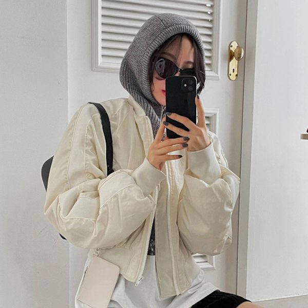 Kvinner Menn Strikkede Luer Varme Sør-Korea Dongdaemun Personlig Varm Holde Wo Trendy Kaldt Skjerf Pullover Unisex Peach pollen