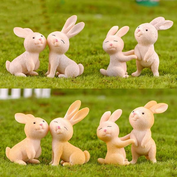 *7 stk. sød kaninfigur håndværk DIY miniature bonsa*
