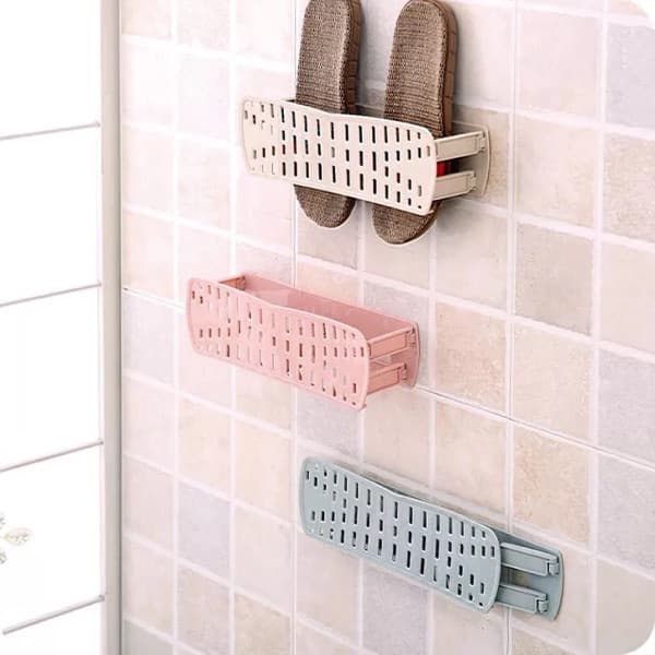 Väggmonterad Skoställ 3-pack med klibbiga hängremsor, Plasti