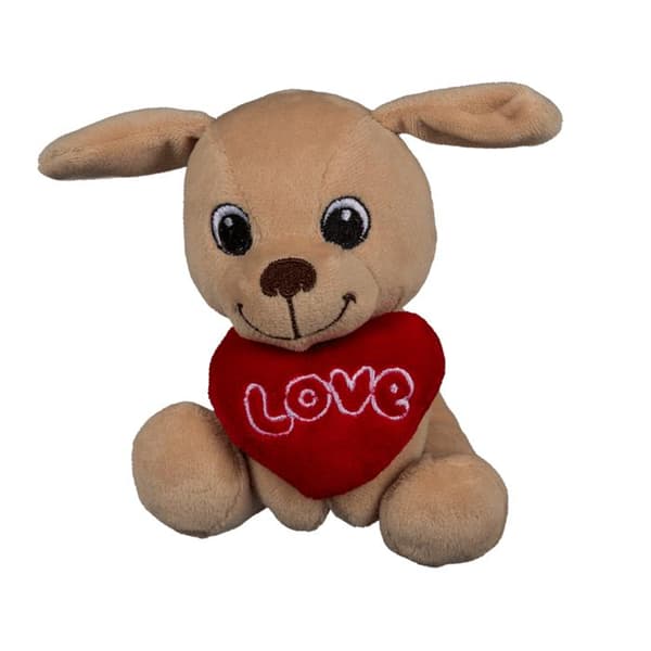 Kosedyr / Teddybjørn - Hund med Hjerte - 14 cm multicolor