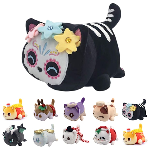Söt kattdocka plyschleksakkaraktär Plyschar Mjuk slängkudde Kid fawn Skull Cat