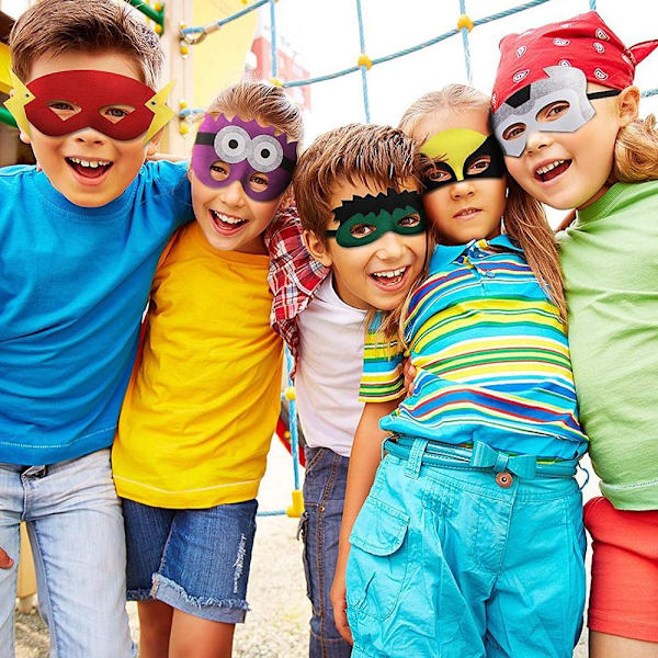 Superhjältemasker Party Favors för barnfilt och resår - Cosplay
