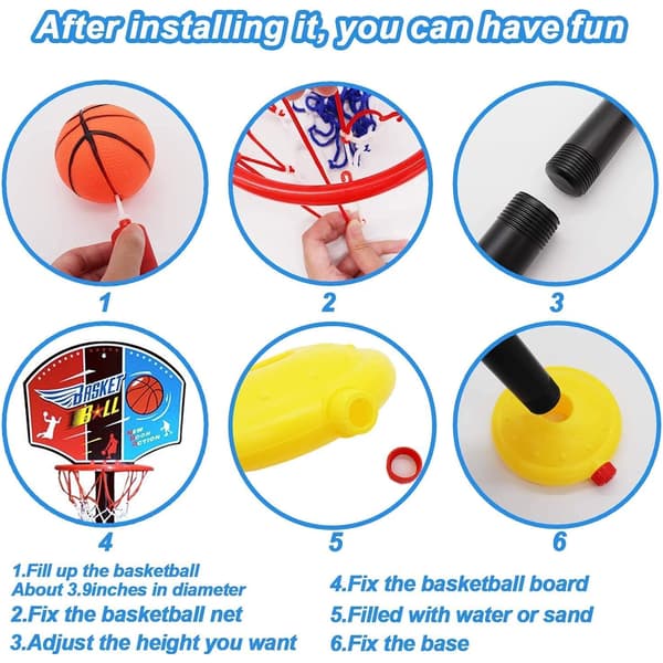Justerbar höjd Basket Hoop Stand Set för barn 1 Set