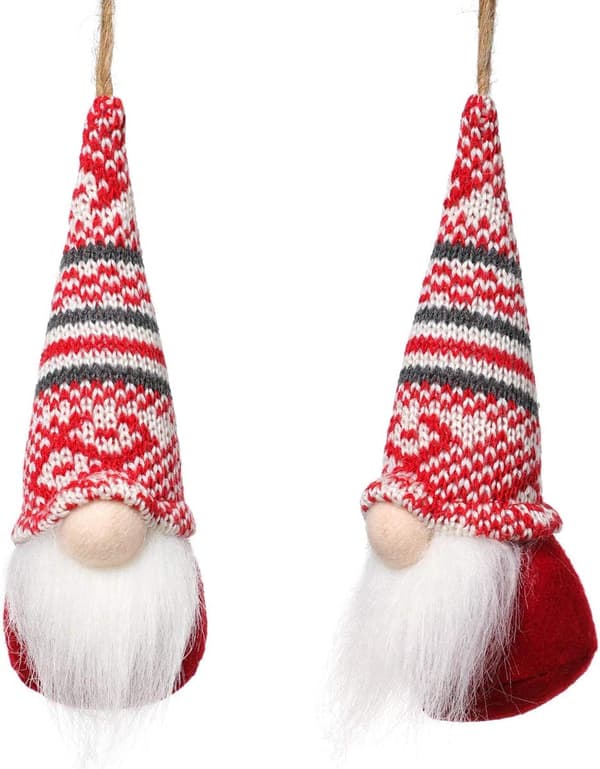 Christmas Tree Hanging Gnomes Ornaments Set med 10 st, svenska Han