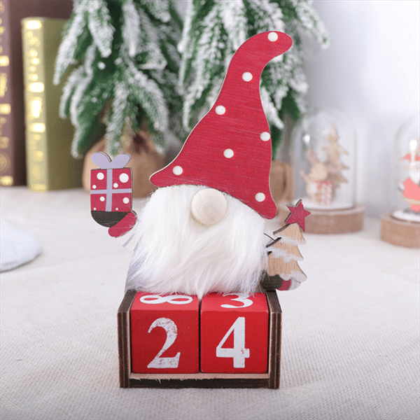 Juletræ Adventskalendertræ til nedtællingsblokke Red