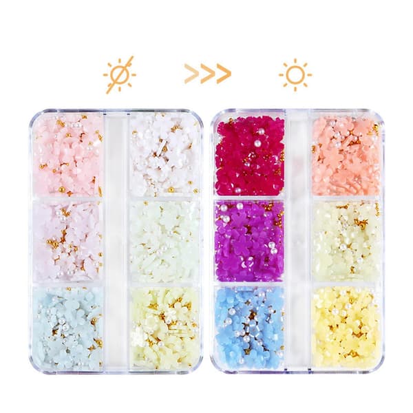 3D Akryl Blomst Negledekorasjon Kaviarperler DIY Smykker Håndverk Tilbehør