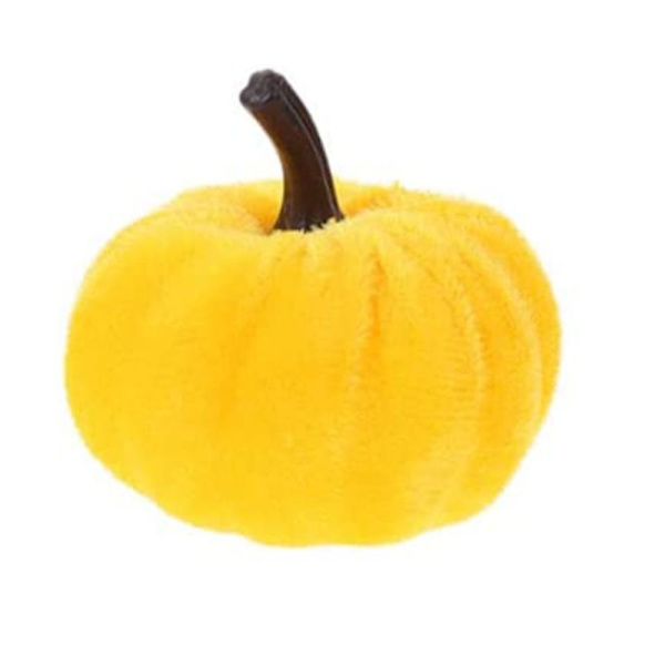 4 stk falsk gresskar Halloween dekorasjon GUL yellow