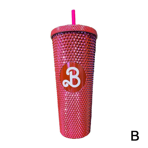 Barbie Dubbade Tumbler Mode Barbie Rosa Akryl Vattenkopp Wit rose pink one-size