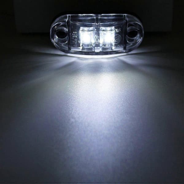 4 stk. LED sidemarkeringslygter, positionsindikator, til 12V 24V universal trailer lastbil, campingvogn, bus (hvid), 6,7*3*1,8 cm