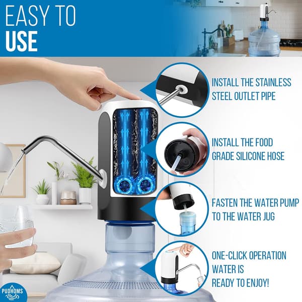 5 Gallon Vanndispenser - USB-lading Universell passform Vann