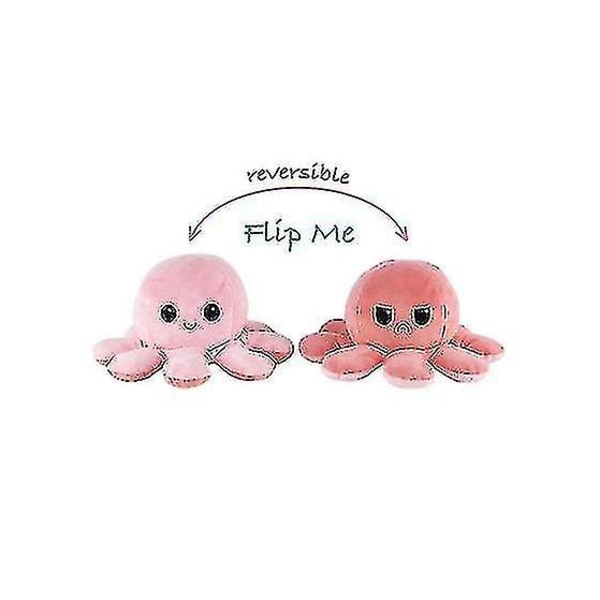 Vändbar Octopus Plushie Dubbelsidig Flip Doll Show Mood Toy S