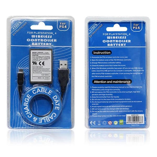 2000mAh Li-ion genopladeligt batteri til , leveres med USB-opladerkabel