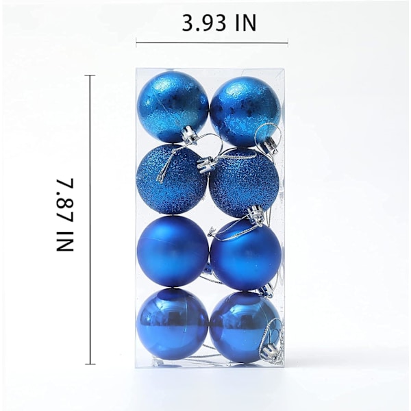 64-pakning (blå) 50 mm/1,96\" julekuler Delikat maling