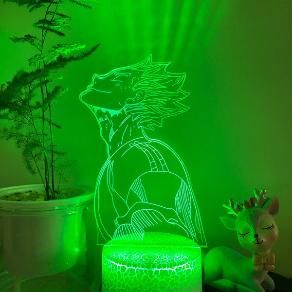 3D LED Illusion Lampa Anime Volleyboll Boy Night