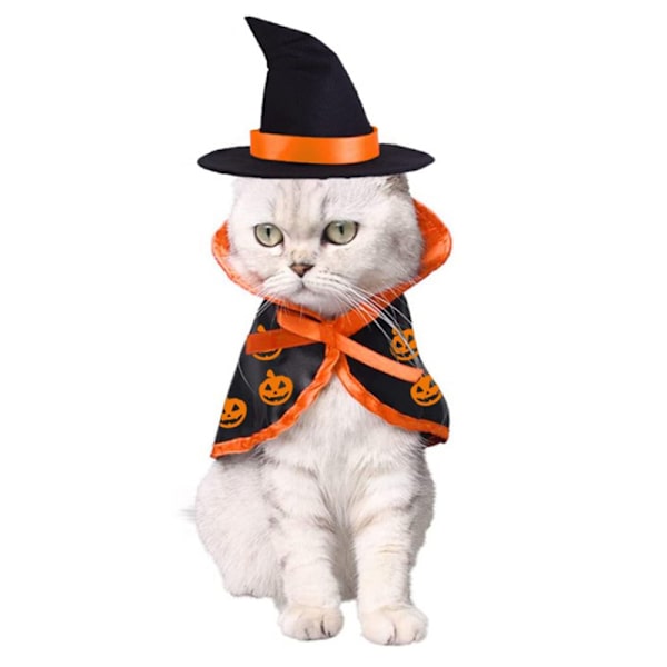 Halloween Cat Pet Wizard Dräkt, Husdjur Kostym Kläder för