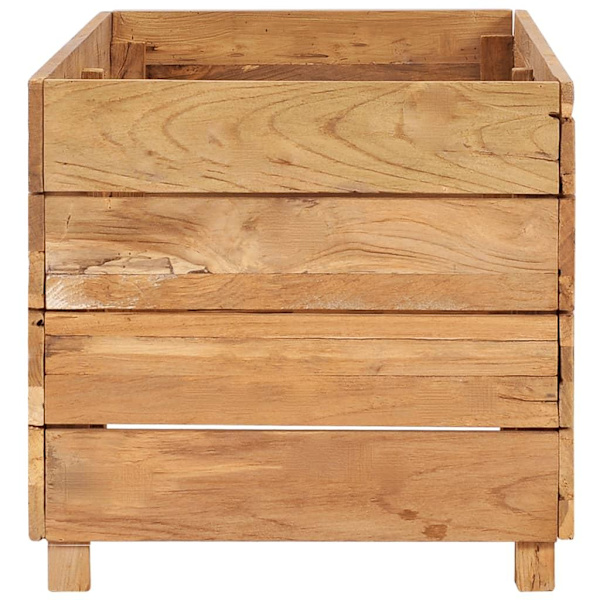 vidaXL Plantekasse opphøyd 100x40x38 cm massiv teak og stål brown