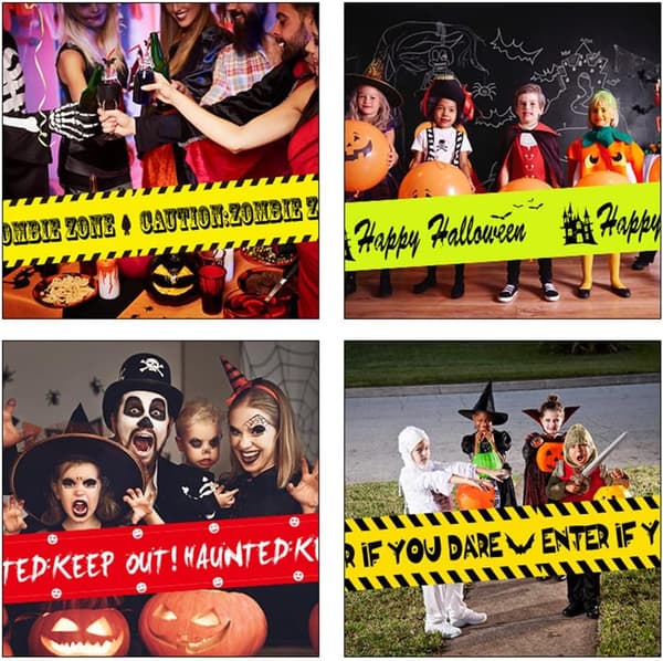 Varning & Skräck Halloween Set - Skräckband för festdekor