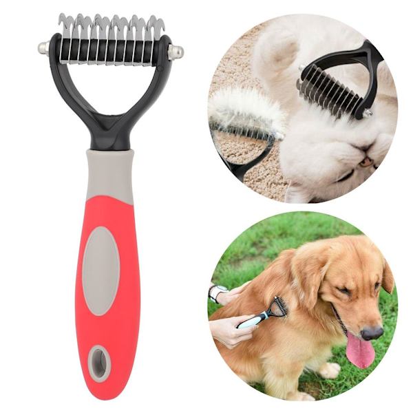 Pet Shedding Trimmer Hundborste Verktygskam gul yellow L