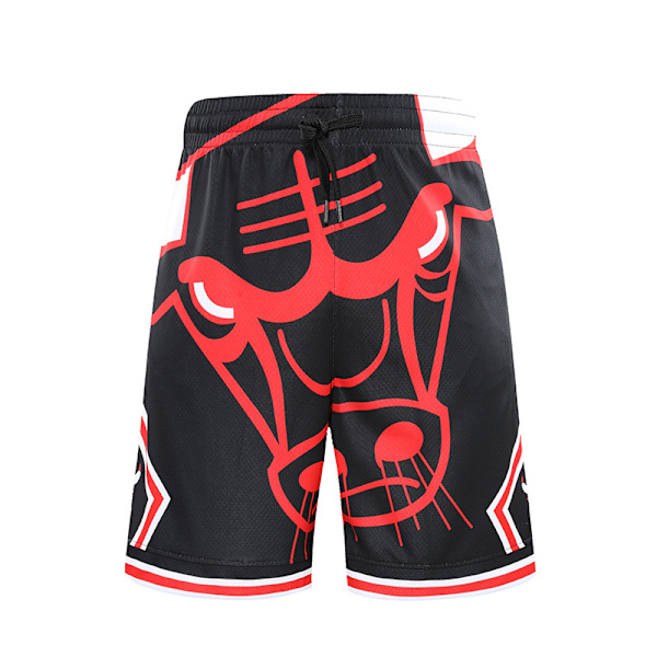 Nba Retro Basketballbukser Shorts Unisex sportsshorts Student bulls black 4XL