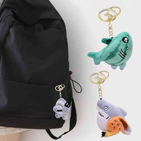 12 cm Shark Nyckelring Hängande Spänne Mjuk Söt Havsdjur Docka Plyschprydnad Bärbar Tecknad Uppstoppad Djurdocka Plyschhänge Barn Flicka Present C
