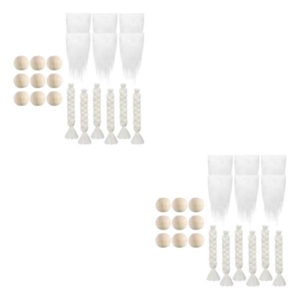 1/2/3/5 Faux Tyg Gnome Skäggdräkt 3 Par Flätor Gnome 2PCS