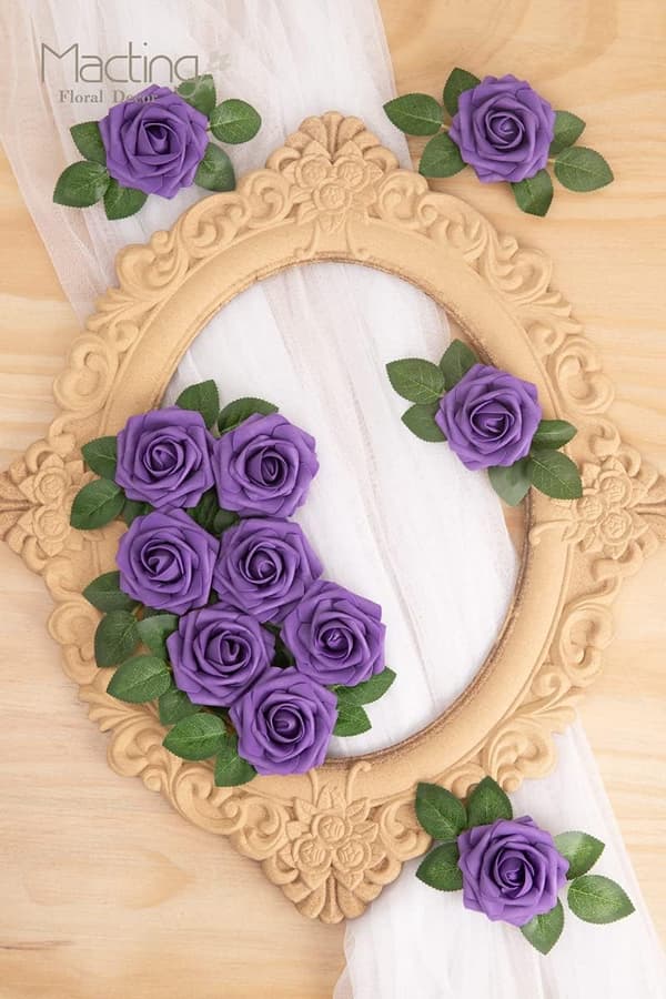 60 stk. kunstige roseblomster, Real Touch Foam Blomster til mødre