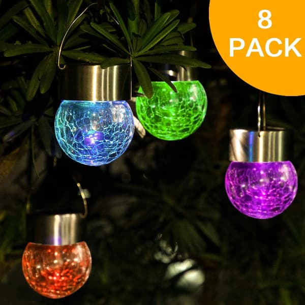 Hängande solkulor utomhus - 8-pack automatisk färgbyte C