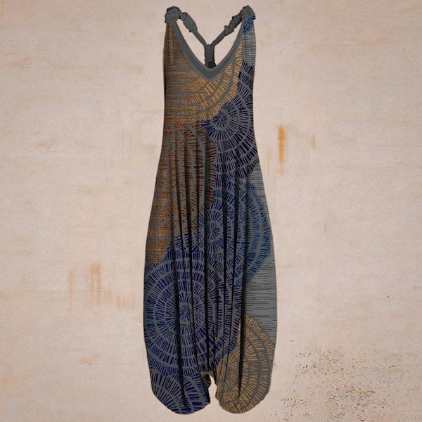 Kvinnor Jumpsuit V Neck Tank Tops Jumpsuits Lös midja Body 4# 4XL