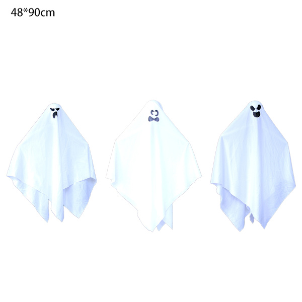 Halloween utomhusdekorationer 3-pack vit spöke, gräsmatta