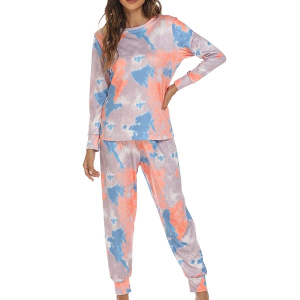 Kvinner Crew Neck Lounge og Tie Dye Nattøy Style-A S