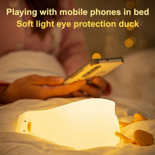 LED Nattljus Liggande Anka Form Dimbar Bedside Touch Lamp