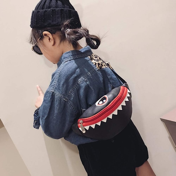 Toddler Baby Mini Fanny Pack Sport Löparväska för barn Midjepaket Vattentätt PU-material Reseväska för flickor (svart) NO:5