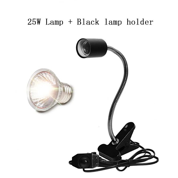 Reptil UVA UVB-lampa med Clip-on Lamphållare Kit Turtle
