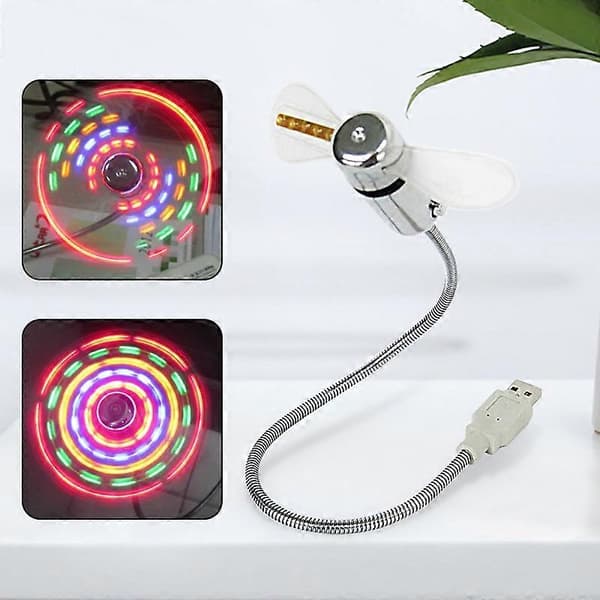 USB Design Bordventilator Justerbar ABS Energibesparende Lysende Køleventilator til Kollegieværelse Qinhai