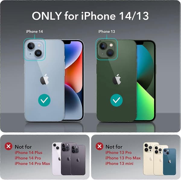Deksler til iPhone 14/iPhone 13, MagSafe-kompatibel, Støtsikker beskyttelse av militær standard, Magnetisk telefondeksel til iPhone 14/13, Gjennomsiktig