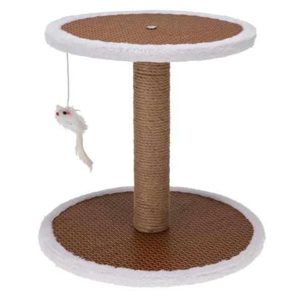 Pets Collection Kradsetræ på stativ med mus 35x35x33 cm brown