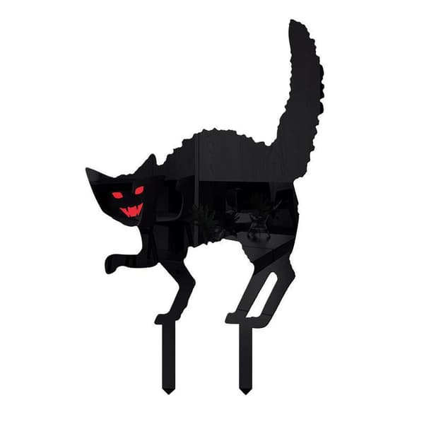1/3 stk Halloween sort silhuet Yard skilt dekoration Skræmmende kat black B 1pcs