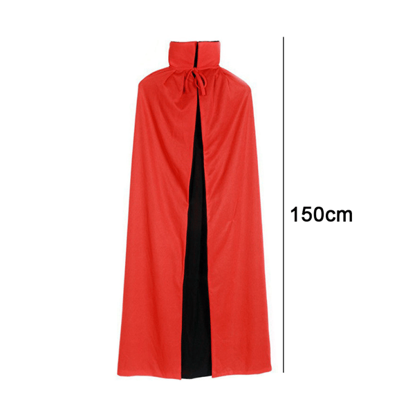 Svart Röd Vändbar Klänning Goth Devil Pirate Vampire Demon Style 3 150cm